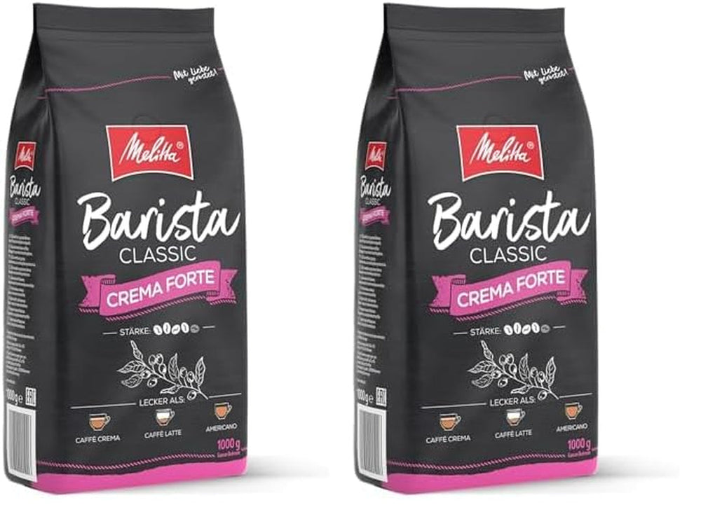 Melitta Barista Classic Espresso, Boabe de cafea întregi 1 kg Cafea Naty Shop 2 x 1 Kg Crema Forte