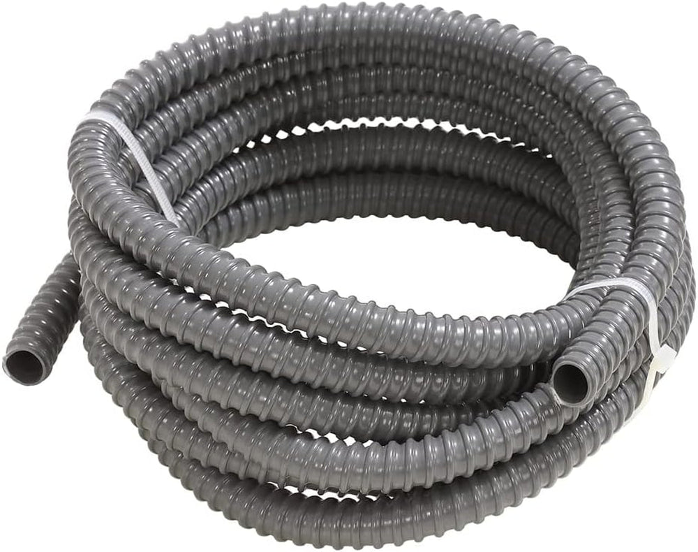 Furtun spiralat Dehner pentru fântâni sau iazuri, Ø 18,5 mm, lungime aprox. 4 m, plastic, gri