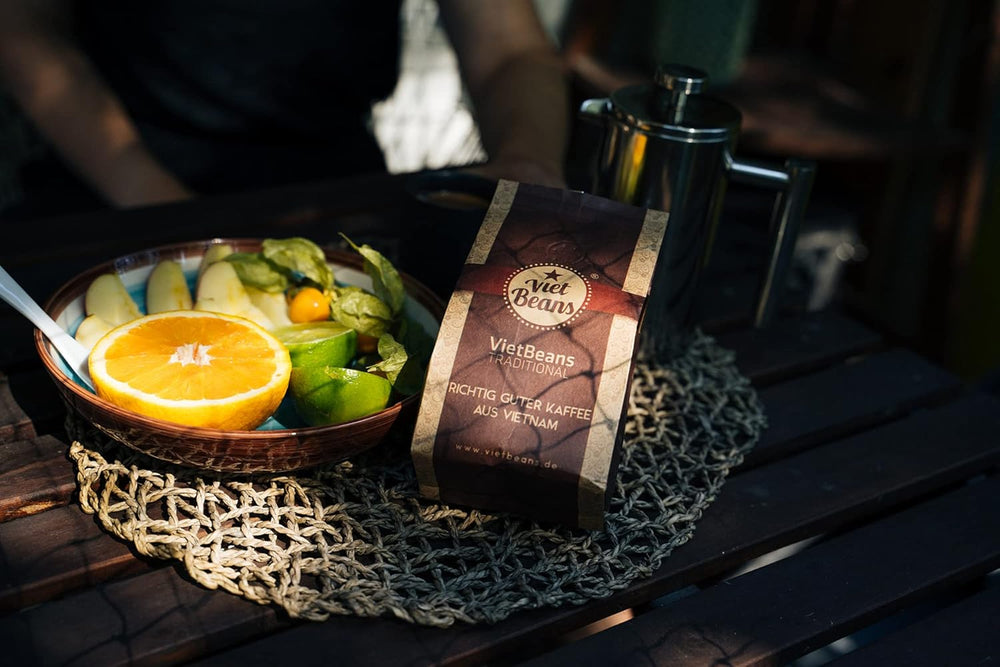 VietBeans Traditional – Ganze Kaffeebohnen – Traditionelle Trommelröstung - Hochwertiger vietnamesischer Kaffee – Geeignet für Vollautomaten - 250g