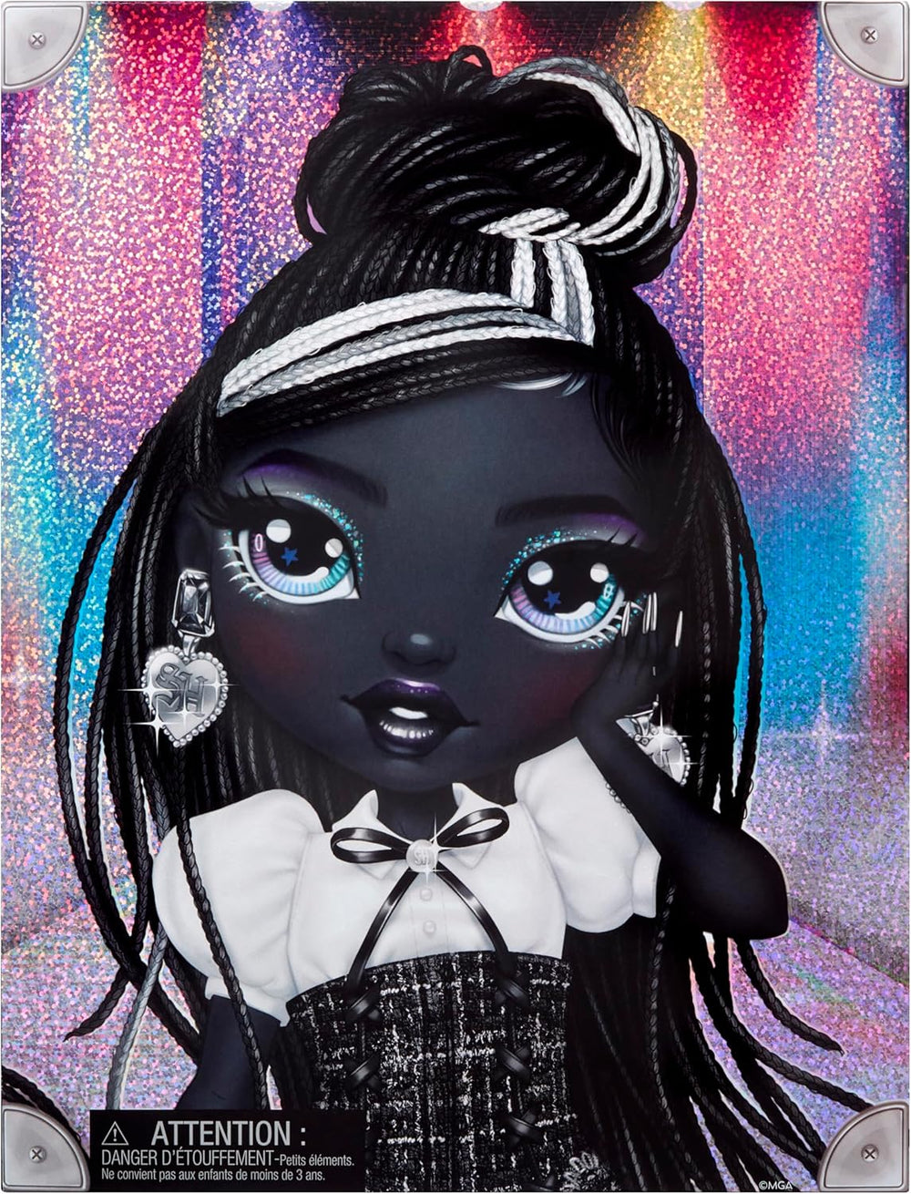 Rainbow High Shadow High Modepuppe – Shanelle Onyx – Schwarzes Haar, 28 cm Modepuppe mit Designer-Outfits, Geeignet für Sammler & Kinder von 6-12 Jahren