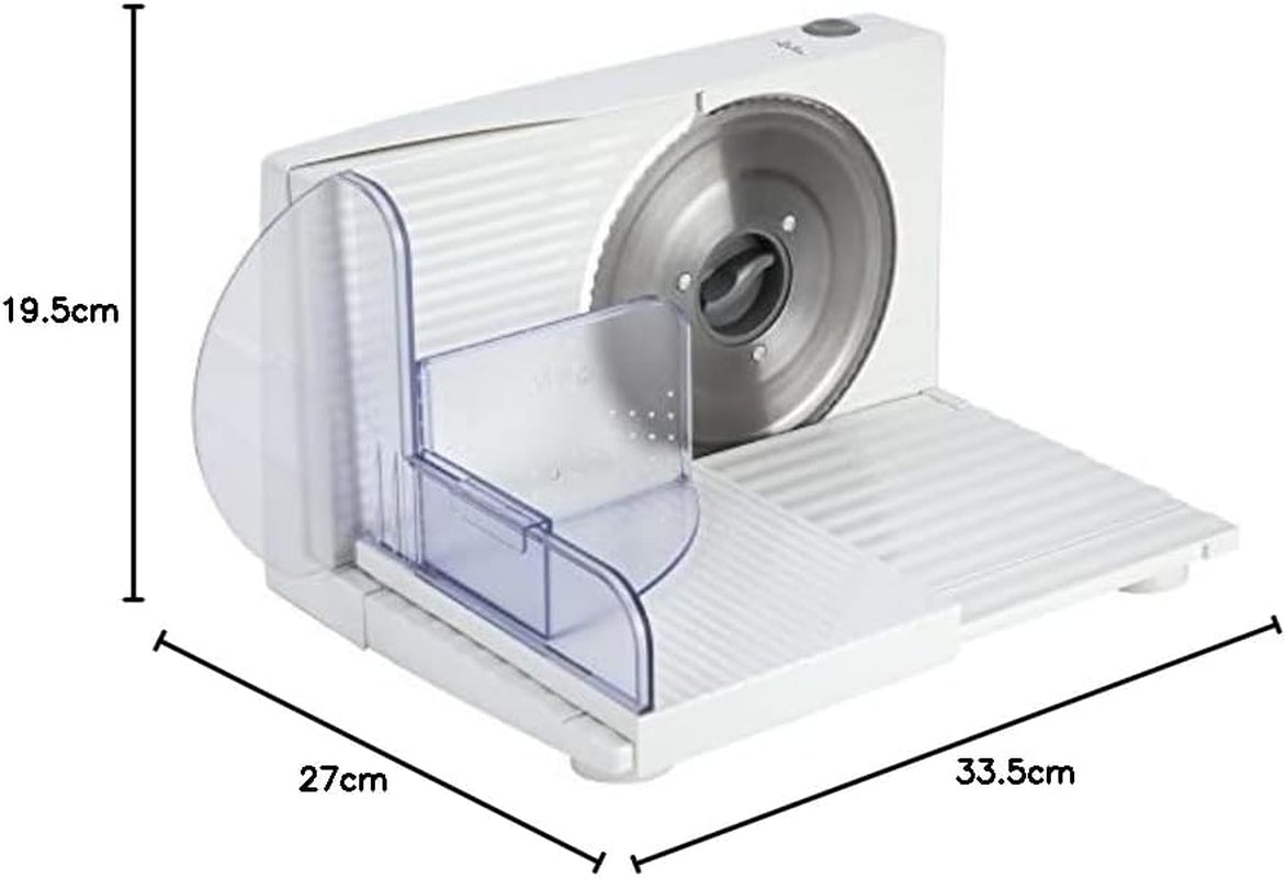 Kompaktní elektrický kráječ JECF0300, odnímatelná čepel z nerezové oceli, průměr 170 mm, ovládání tloušťky 0 až 15 mm, 150W struhadla a kráječe Naty Shop