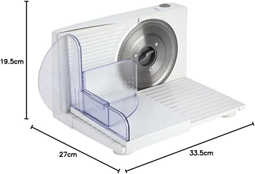 Kompaktní elektrický kráječ JECF0300, odnímatelná čepel z nerezové oceli, průměr 170 mm, ovládání tloušťky 0 až 15 mm, 150W struhadla a kráječe Naty Shop