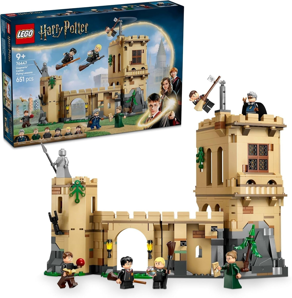 Bradavický hrad LEGO Harry Potter: Dobrodružná sada lekcí létání se 6 sběratelskými minifigurkami včetně Draca Malfoye a profesorky McGonagallové Hrací sada pro chlapce a dívky 9 let 76447 Stavebnice Besuche den LEGO-Store Výchozí název