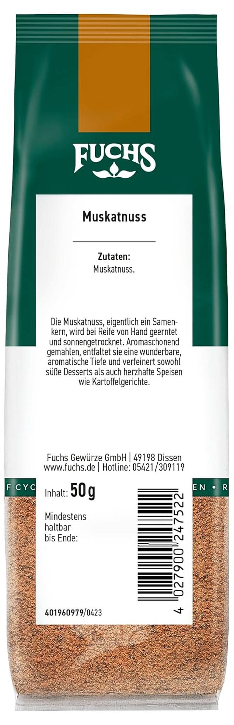 Fuchs - Nucșoară măcinată, 50 grame Condimente Naty Shop