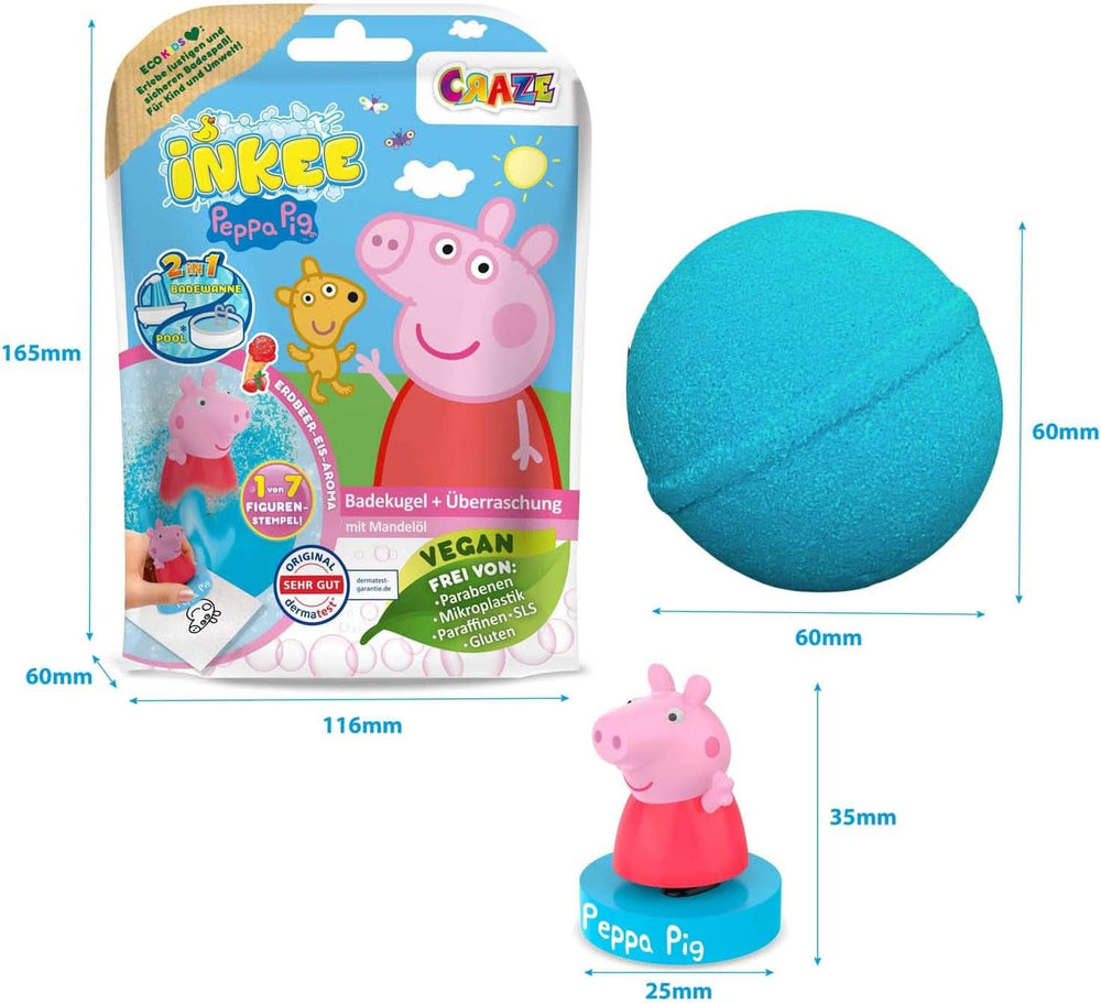 INKEE SURPRISE - Koupelové bomby Peppa Pig pro děti s hračkou Peppa Pig překvapením do vany - přísada do koupele pro děti Mother and Child Naty Shop