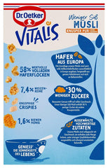 Dr. Oetker Vitalis Less Sweet Crunchy Pure: Křupavé müsli s o 30 % méně cukru, balení 5 ks (5 x 600 g)