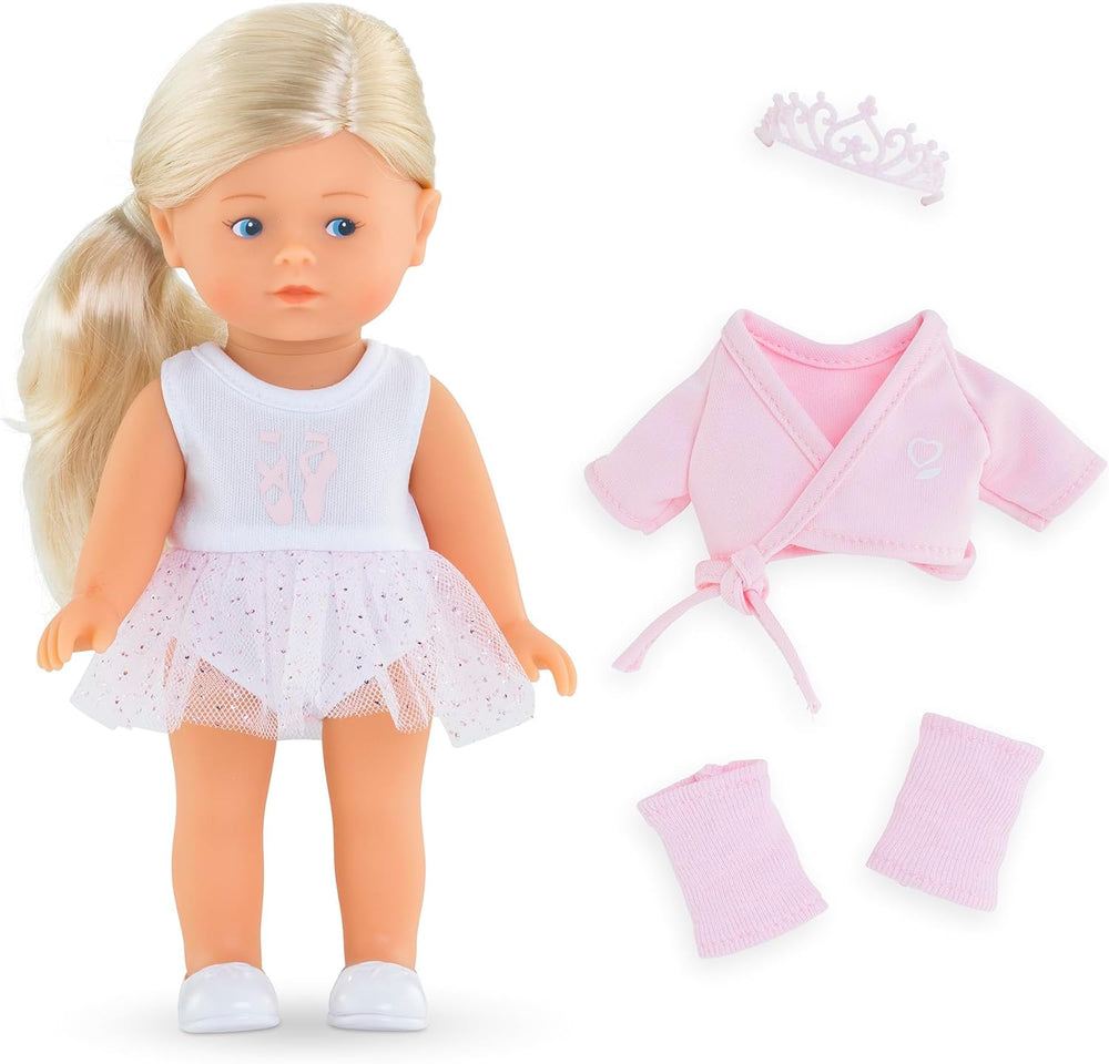 Sada Les Trends Mini Corolline Rosy Ballerina, Vollvinylpuppe s langem Haar, extra outfit v Geschenkbox, Vanilleduft, 20 cm, ab 3 Jahren