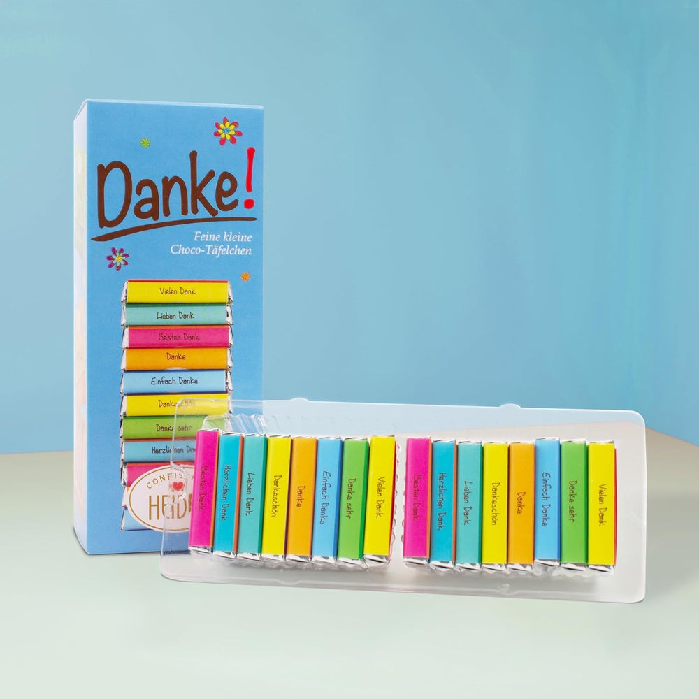 Heidel Thank You tyčinky mléčné čokolády 3x80g, 16 mini-tyčinek po 5g v balení, Různé projevy vděčnosti, Skvělý tip na dárek