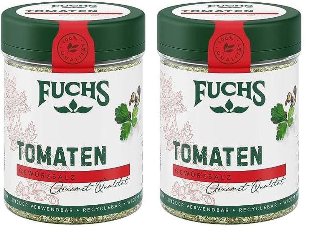 Fuchs Gewürze - Tomato Gewürz - Gewürzsalz für Tomatenbrot, Frühstücksei nebo Steak - přírodní ingredience - 90 g v wiederverwendbarer, recyclebarer Dávka