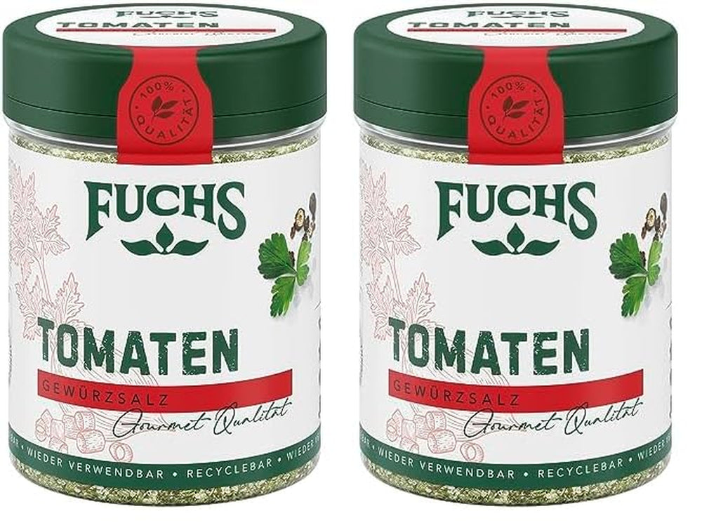 Fuchs Gewürze - Tomato Gewürz - Gewürzsalz für Tomatenbrot, Frühstücksei nebo Steak - přírodní ingredience - 90 g v wiederverwendbarer, recyclebarer Dávka