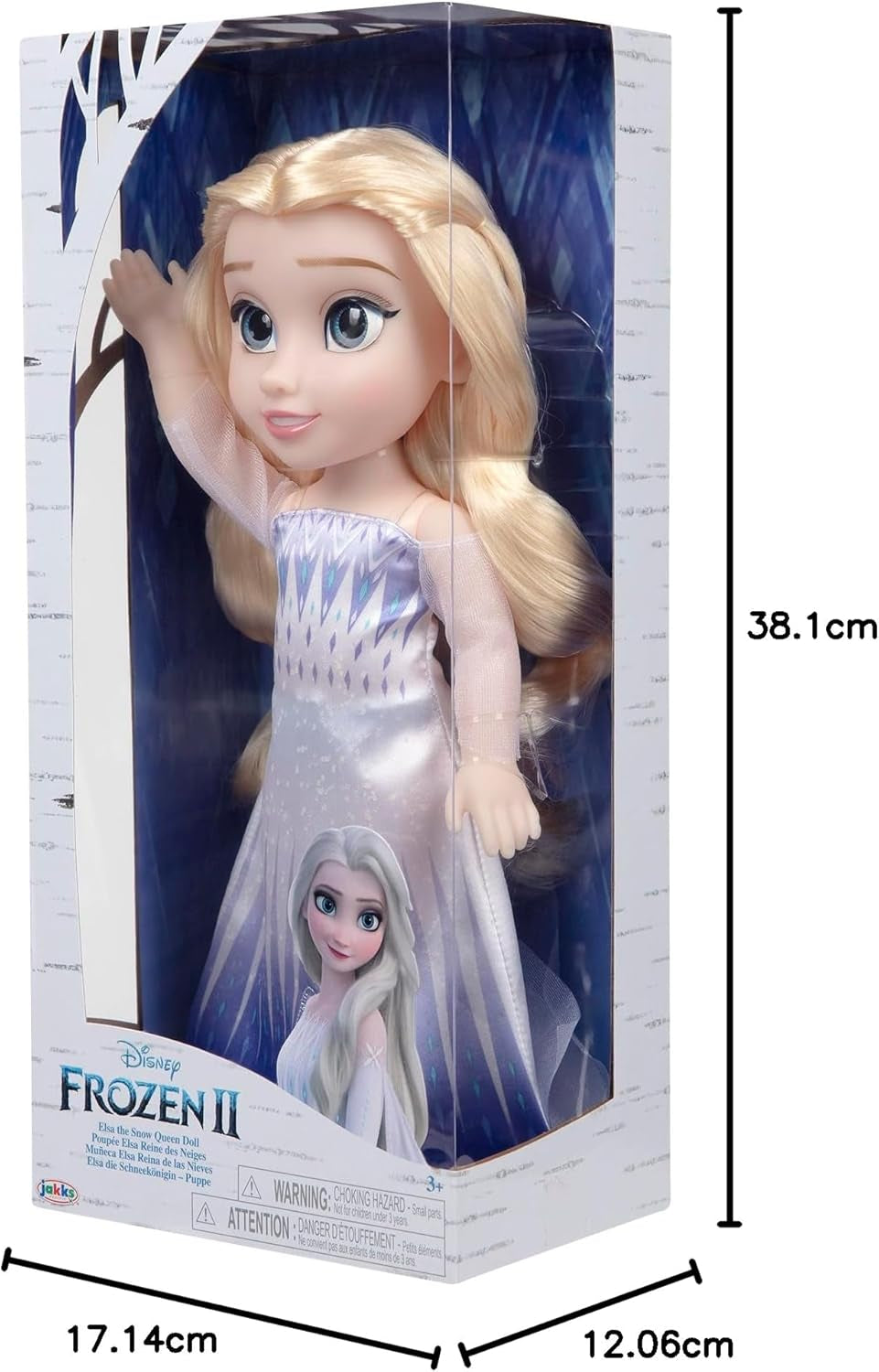 Disney Frozen 2 ELSA The Snow Queen Doll – 35 cm vysoká, pohyblivá panenka v ikonických módních šatech a dlouhých vlajících vlasech pro extra zábavu při hraní, pro dívky od 3 let, 214894 Naty Shop Dolls