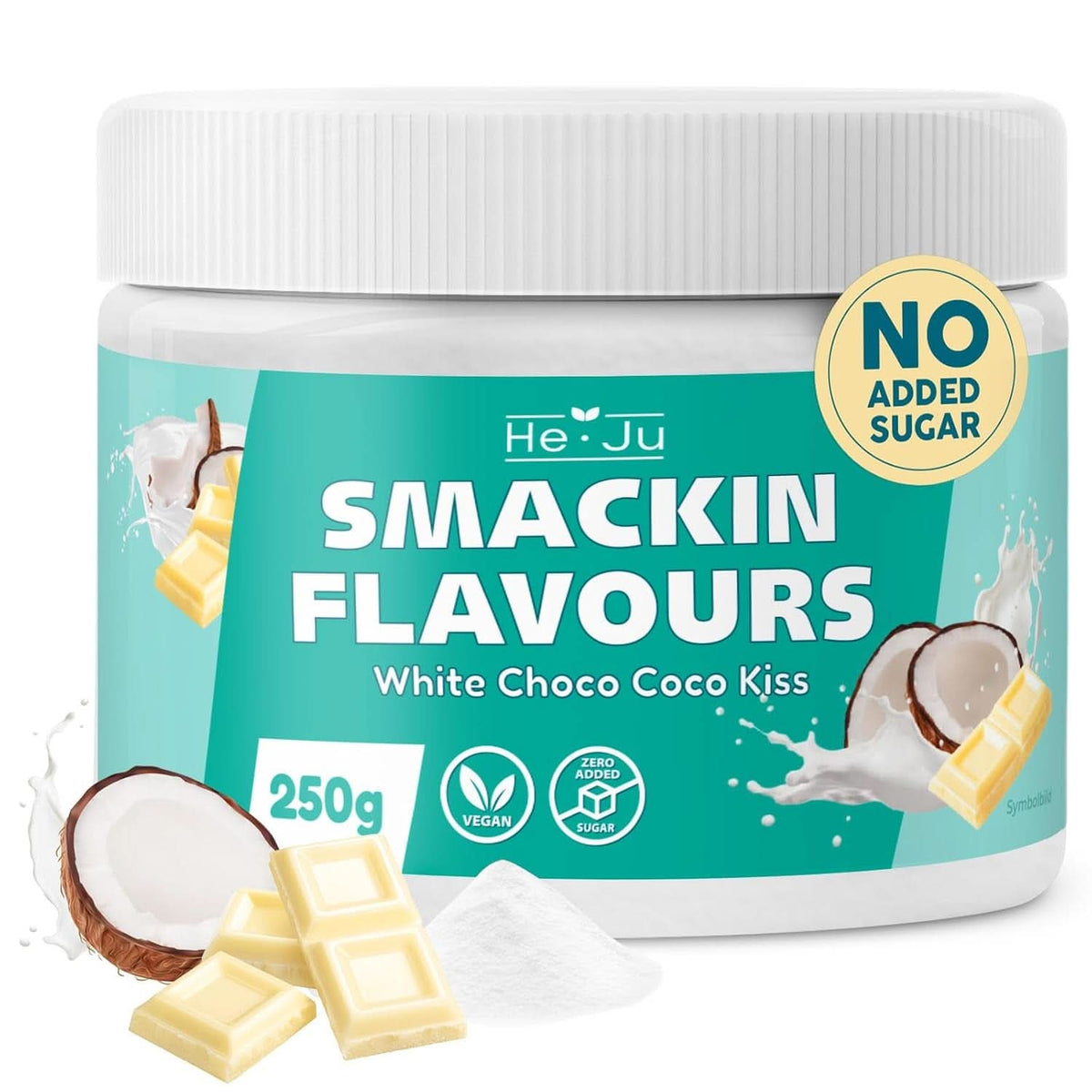 He-Ju, prášek s příchutí bílé čokolády a kokosu, 250 gramů Aromas Naty Shop