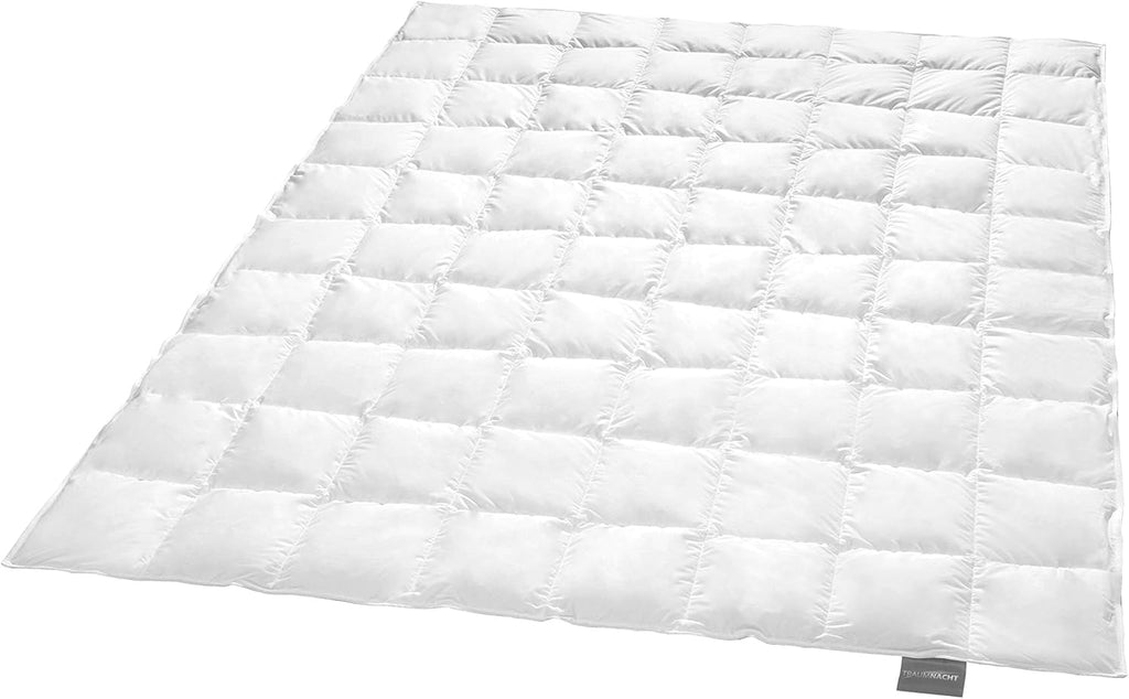 Traumnacht Basic Plapumă ușoară din puf cu puf alb nou (60%) și pene (40%), DIN EN 12934, 135 X 200 Cm, Down Pass și certificat Oeko-Tex, produs în conformitate cu standardul de calitate german Plapumi si pilote Naty Shop 90 la sută puf / 10 la sută pene Pătură ușoară de vară 155 X 220