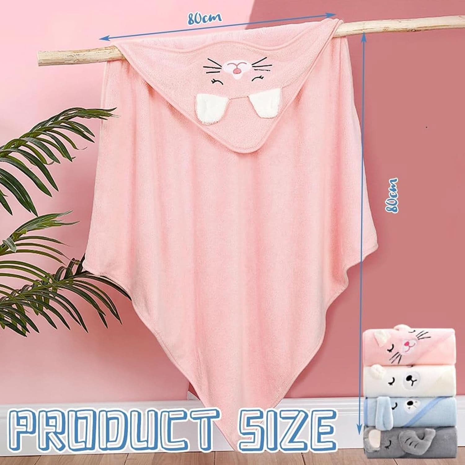 Balení 3 dětských ručníků s kapucí 80 x 80 cm Mother and Child Naty Shop