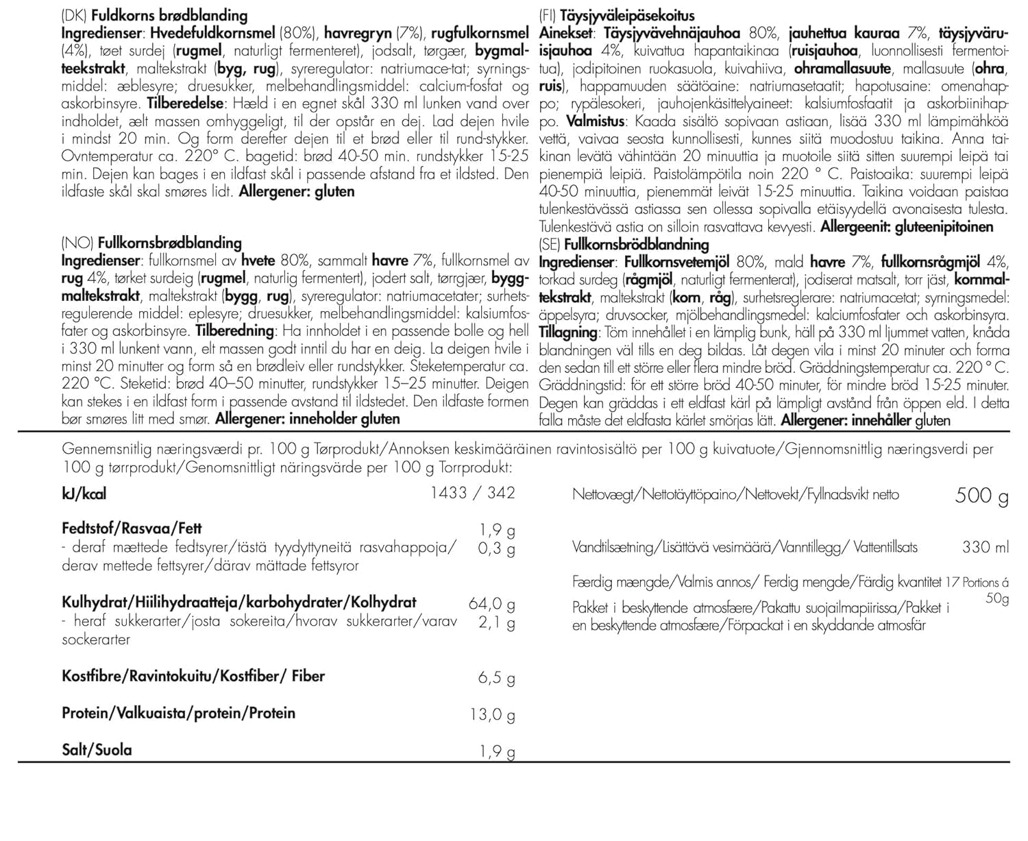 TREK'N EAT Vollkornbrotmischung Směs na pečení a vaření Naty Shop