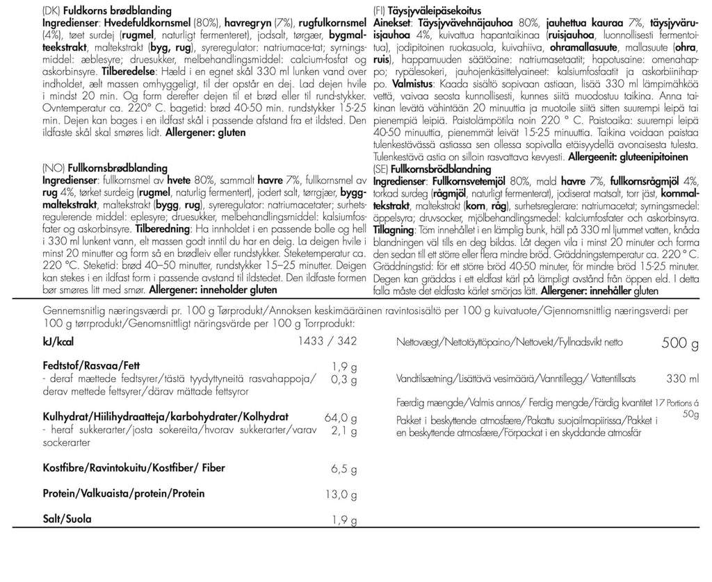 TREK'N EAT Vollkornbrotmischung Amestec pentru copt si gatit Naty Shop