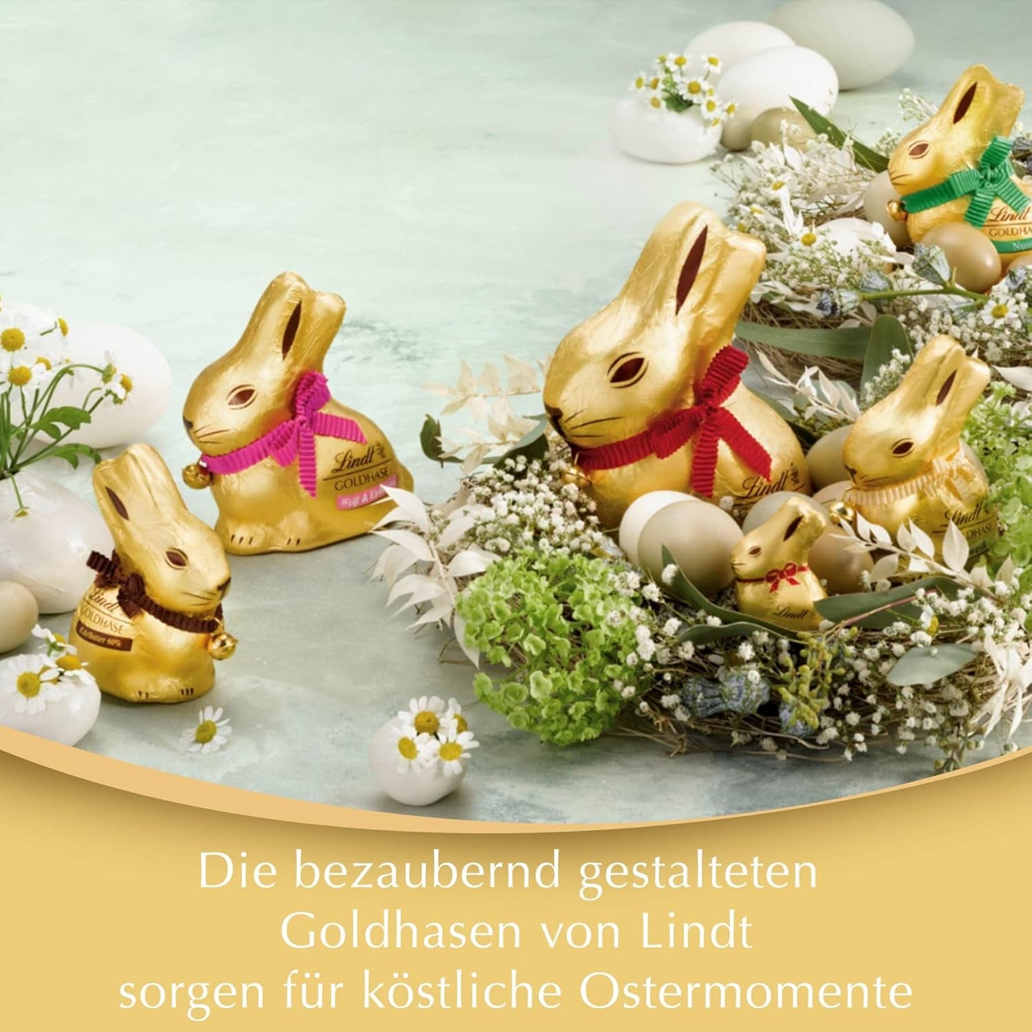 Lindt Chocolate Gold Bunny Caramel & Salt | 100 g | Slaná karamelová mléčná čokoláda na Velikonoce | Velikonoční čokoláda | Čokoládový dárek | Čokoládový zajíček | Velikonoční zajíček