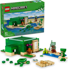 LEGO Minecraft Želví plážový dům, Dům hraček s doplňky pro dívky a chlapce 8 let, sada se zvířátky a postavami z videoher, dárek pro hráče 21254 Stavebnice Besuche den LEGO-Store Single