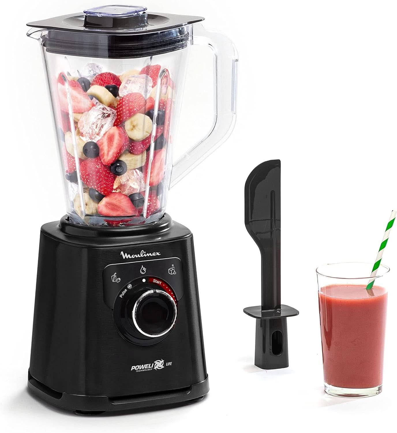 Perfect Mix+ LM88A8 Standmixer, 1200 W, Schnelle Ergebnisse, 1,5 L Fassungsvermögen, 3 Programme: Smoothie-Mixer, Eiszerkleinerer, Autoclean, Tritan-Krug, Inklusive Paddel, Schwarz Mama si Copilul Naty Shop