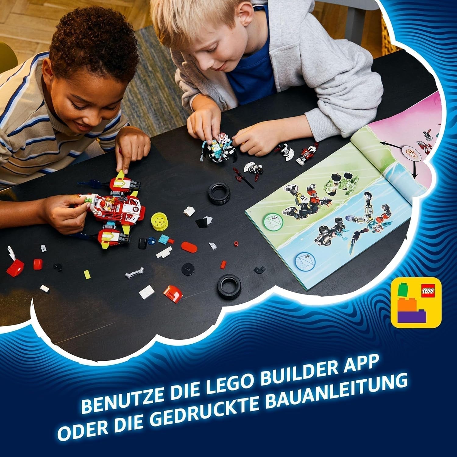 LEGO Dreamzzz Cooper's Tiger Mech a Zero'S Hot Rod Car, Autíčko pro děti, Dárek pro 9leté chlapce a dívky, Hrací sada 2 v 1 s robotem a minifigurkami 71497 Stavebnice Besuche den LEGO-Store