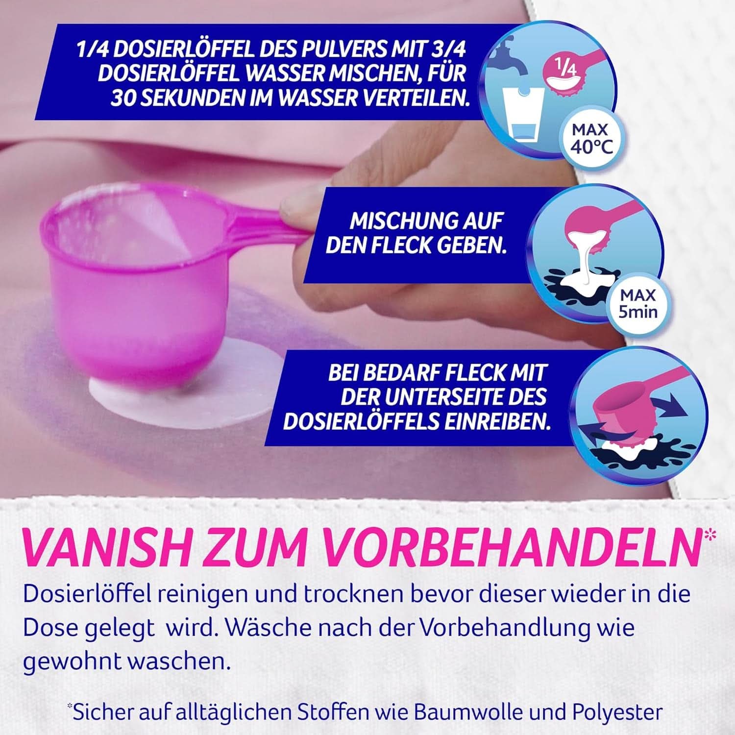 Vanish Oxi Action Powerwhite Powder - 1 X 1,125 Kg - odstraňovač skvrn a prášek pro zlepšení prádla bez chlóru - na bílé prádlo Prací prostředky Naty Shop