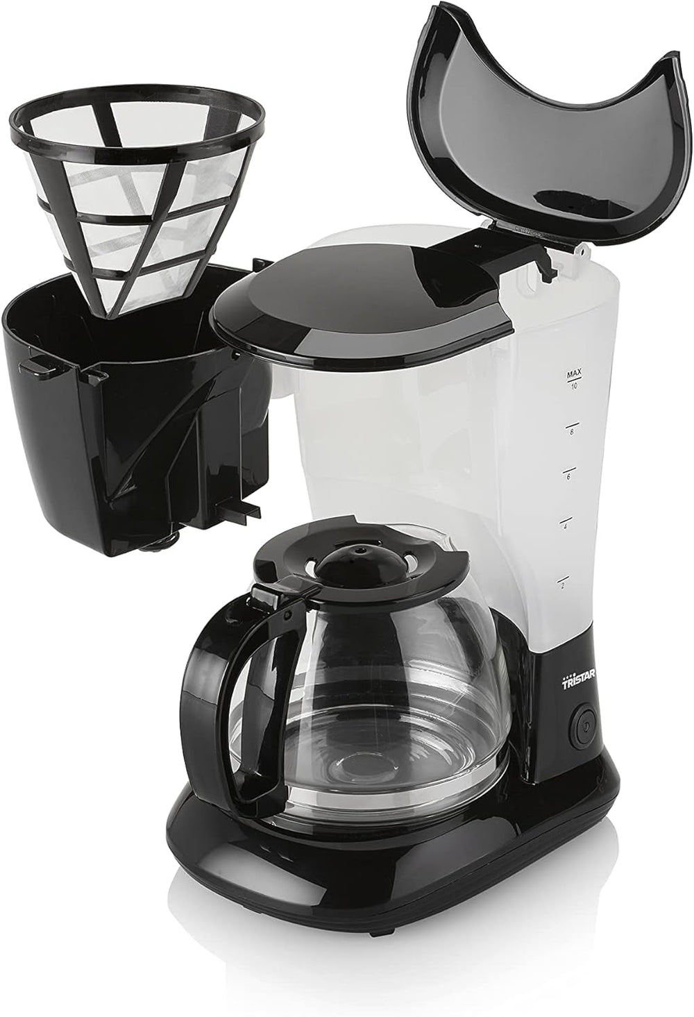 Cafetieră Tristar cu capacitate de 1,25 l – pentru 10-12 cești, potrivită și pentru camping, CM-1245, neagră
