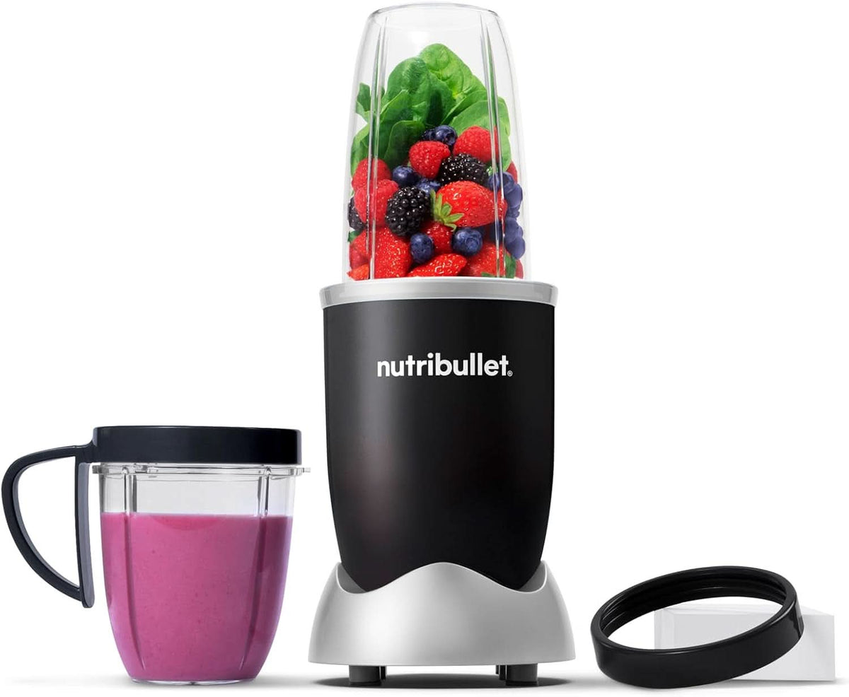 Nutribullet Original, Elektrischer Mixer, Zerkleinerer, Smoothiemixer, Smoothie Maker, 600 W Leistung, Einfach Und Schnell in Der Anwendung, Kompakt, Leicht Zu Reinigen, NB603DG Kuchyně Naty Shop Schwarz Verpackung Mit Zubehör