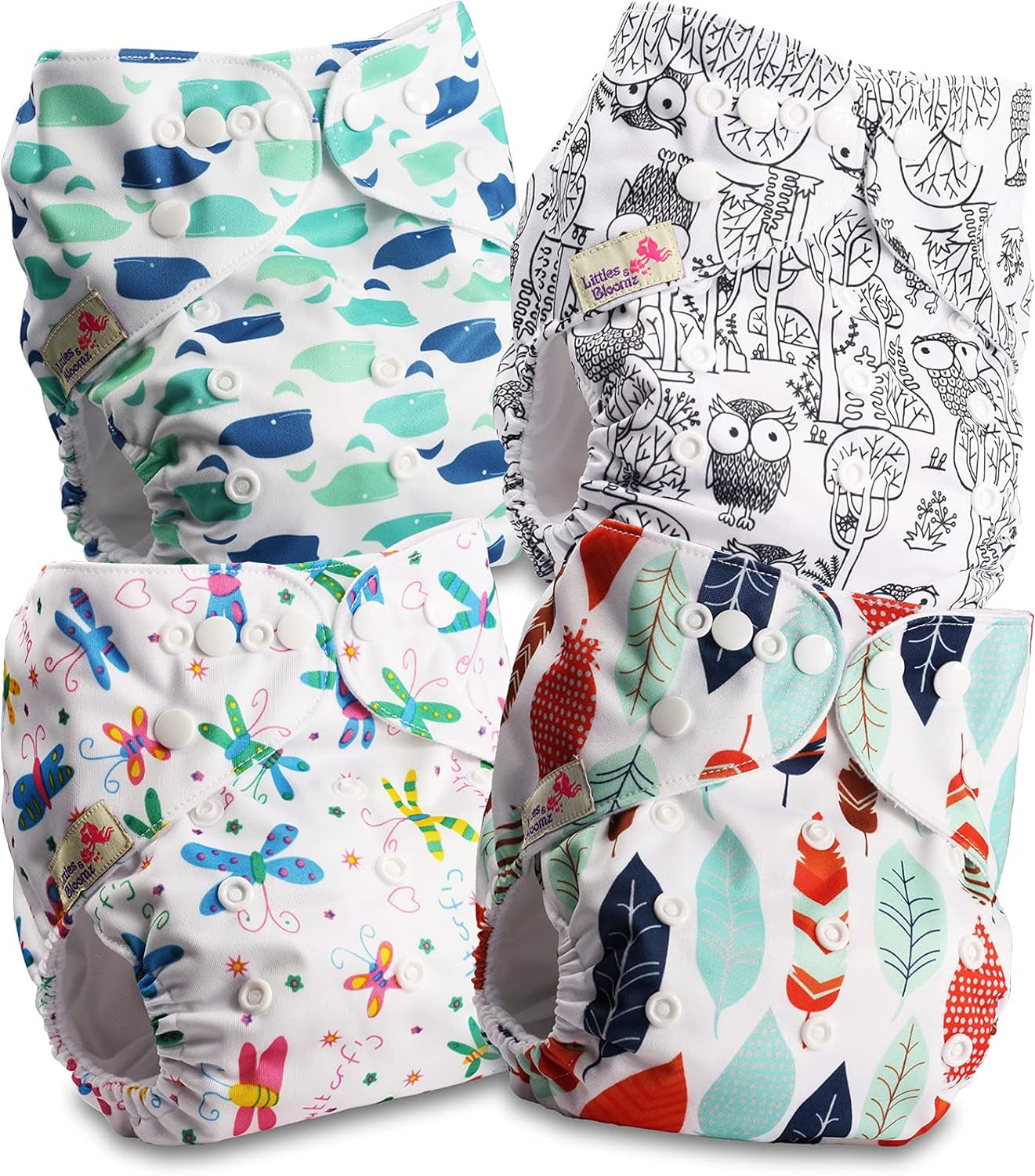Littles a Bloomz FLP2-0406 Standard Clip opakovaně použitelná plena, 4 plenky