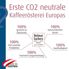Helmut Sachers Kaffee – vídeňská směs, síla 3/5, 100% Arabica, celá kávová zrna, 6 x 500 g Naty Shop