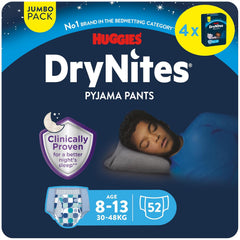 Super absorpční noční vlhčící pleny Huggies DryNites pro chlapce 8-13 let (30-48 kg) 27 (počet 3 x 9) kalhotkové plenky