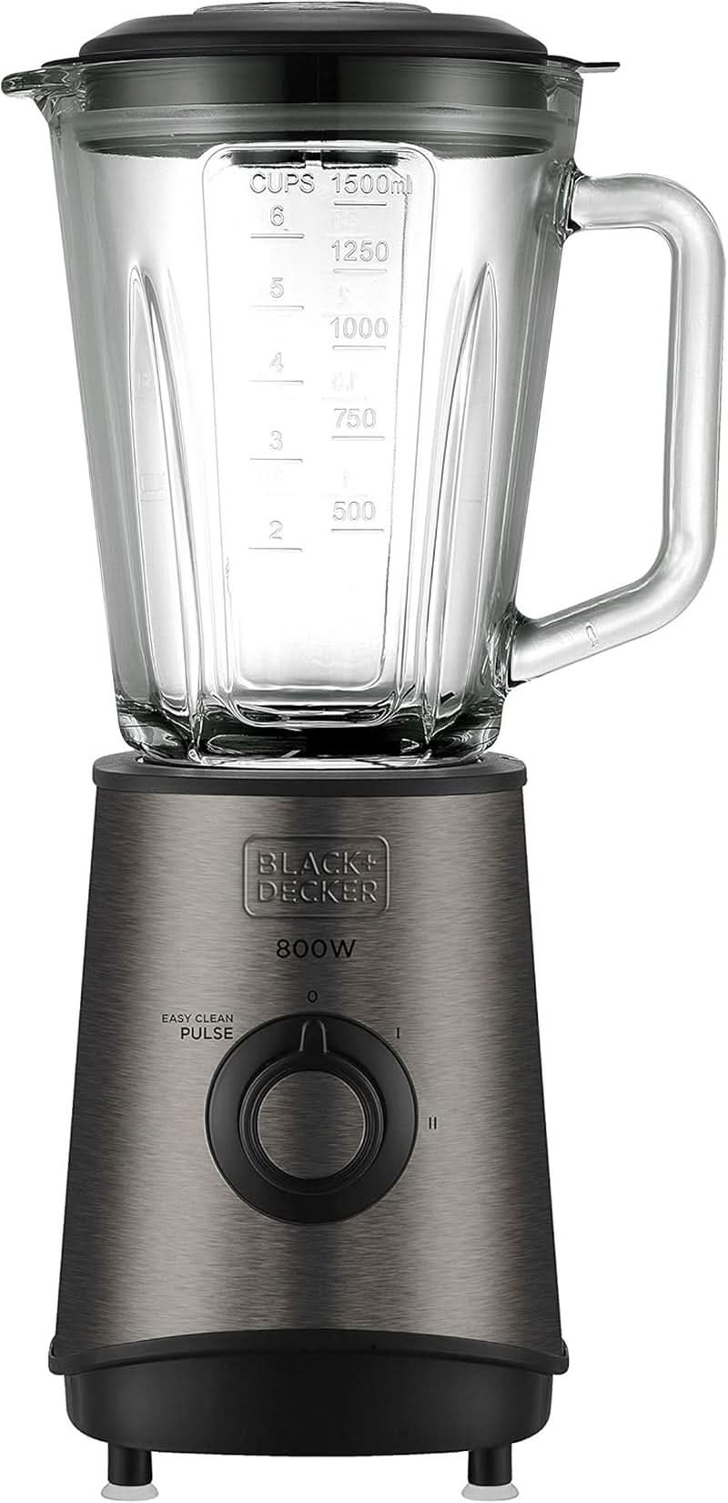 BLACK+DECKER Stolní mixér | 500W | 2 rychlosti | Pulzní funkce | Glaskrug | 1,5L | Edelstahlmesser Mit 4 Klingen | Herausnehmbar Und Leicht Zu Reinigen | Weiß Und Grau Kitchen Naty Shop 800W Edelstahl