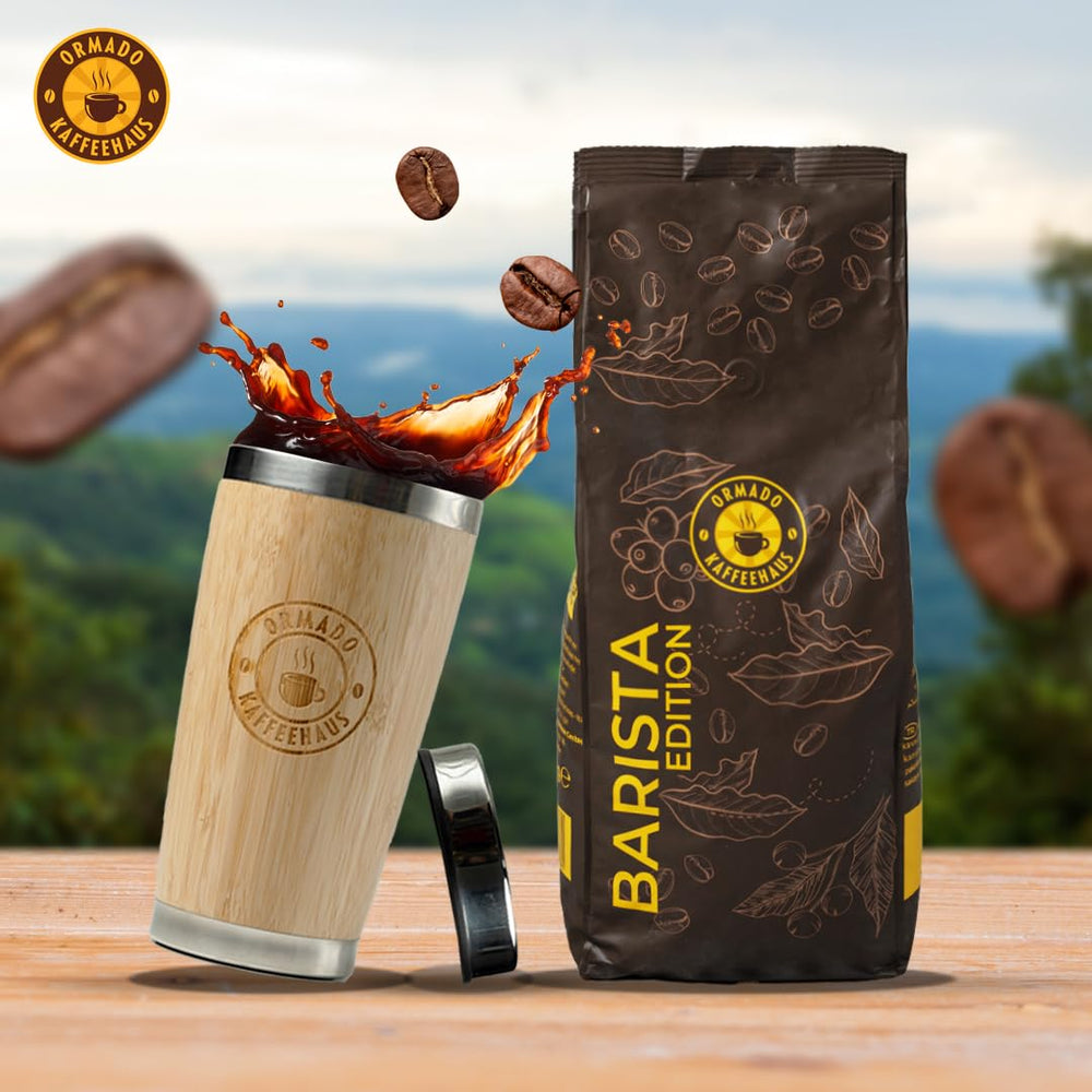 Ormado Coffee House, Capsule de cafea, boabe de cafea Kenya brevetate – amestec Arabica și Robusta, boabe de cafea întregi pentru aparate de cafea complet automate, boabe prăjite, cafea cu corp plin 1 kg, complet automată