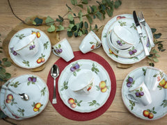 CreaTable, 16999, seria Flora ORCHARD, set de veselă cu 16 piese pentru 4 persoane, serviciu combinat din porțelan, potrivit pentru mașina de spălat vase și cuptorul cu microunde, fabricat în Europa