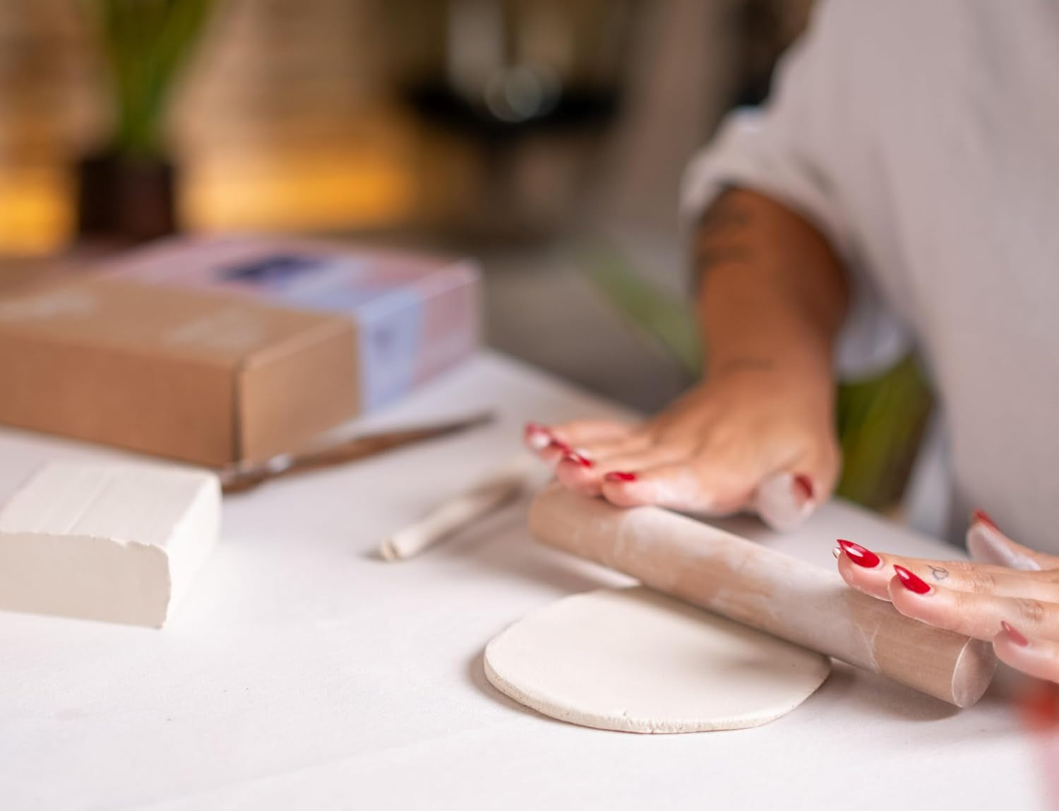 Jovi - Holzwalze, ideales Modellierwerkzeug für luftgetrockneten Ton, 1 Stück (27RP)