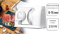 MPM MKR-05 Univerzální elektrický kráječ, nastavitelná tloušťka řezu až 15 mm, 150 W Drtiče a kráječe Naty Shop