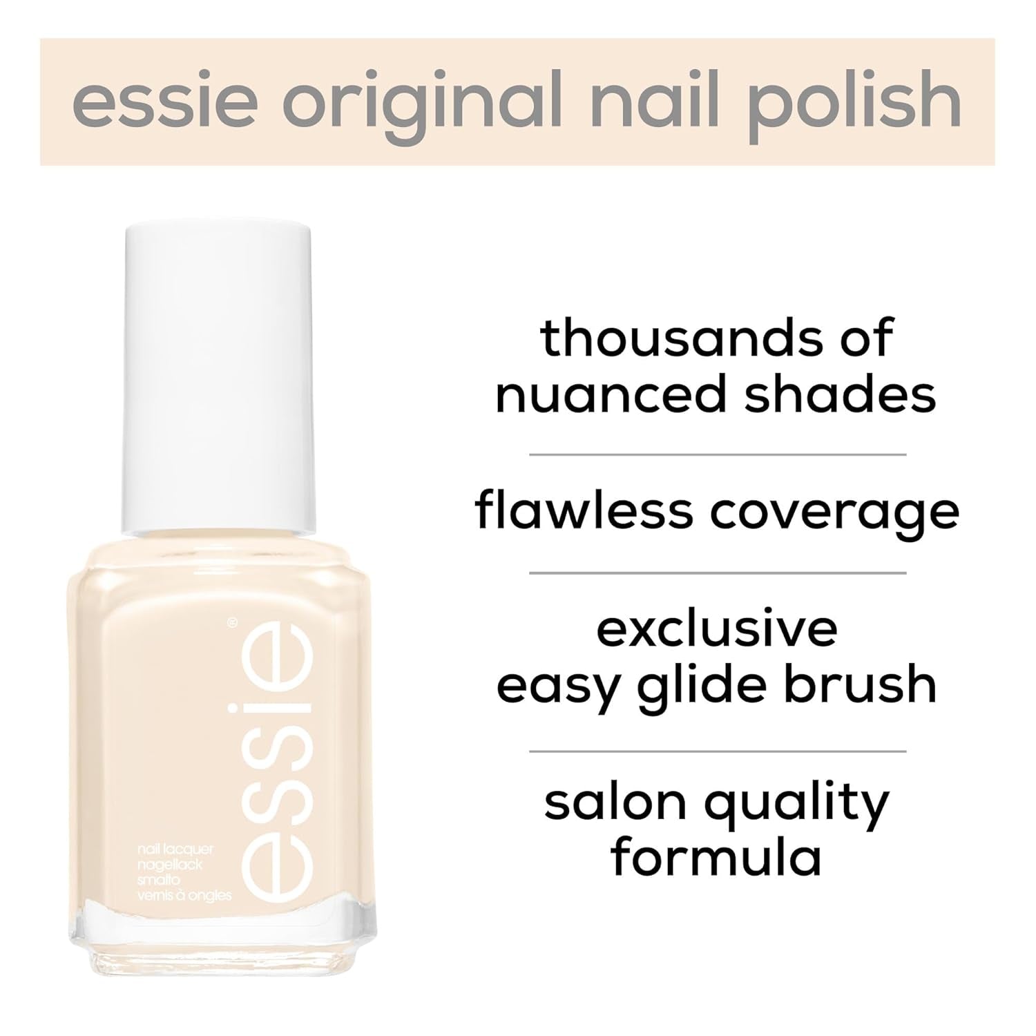 Essie lak na nehty pro intenzivně barvené nehty, no. 5 allure, Nude, 13,5 ml