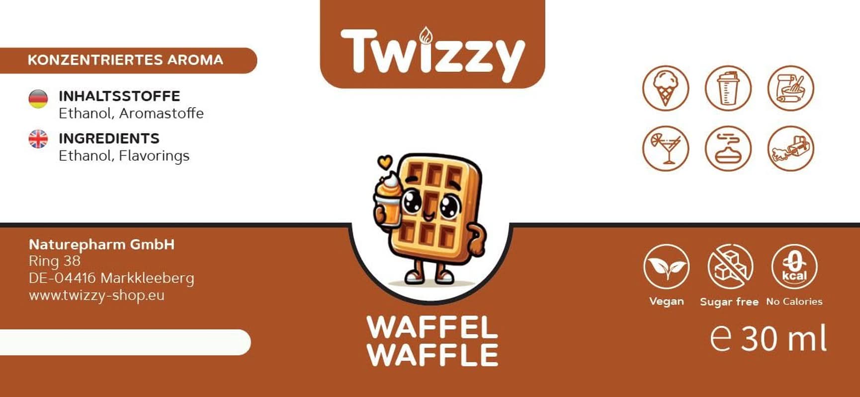 Twizzy Waffle Food Arome - 30 ml - Intenzivní aroma - Ideální na pečení Arome Naty Shop