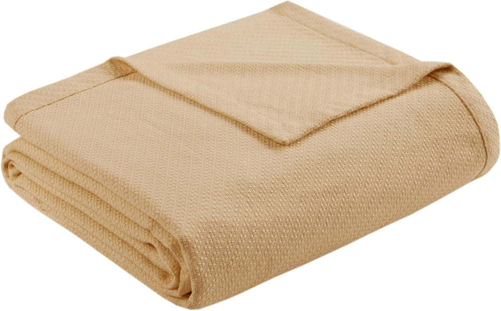 Pătură de lux Madison Park Liquid Cotton, de înaltă calitate, moale, confortabilă, 100% bumbac Ringspun, pentru pat, canapea sau canapea, Blush, Full/Queen Plapumi si pilote Naty Shop Lenjerie Geamăn