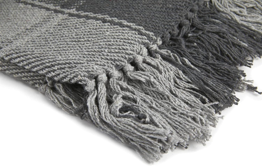 Frisco přehoz, Recyklovaná bavlna, Tradiční, Přehoz, Na židli, pohovku, pohovku, přehoz, přikrývku, Antracit, 127 X 152 cm Postele a přikrývky Emma Barclay