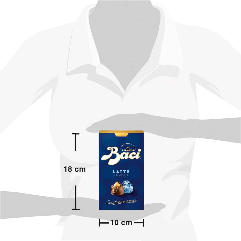 Perugina Baci, ciocolată cu umplutură de ciocolată cu lapte și alune, 200 grame Bomboane de Ciocolata Naty Shop