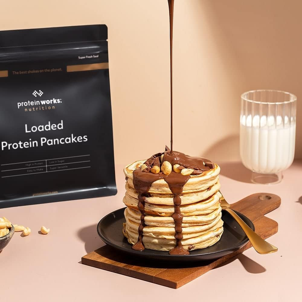 Protein Works - Nabitý protein Pfannkuchen | Premium Pfannkuchen Mischung | Eiweiß Palačinky | Proteinové palačinky | 8 porcí | Natürlich | 500G Směs na pečení a vaření Naty Shop