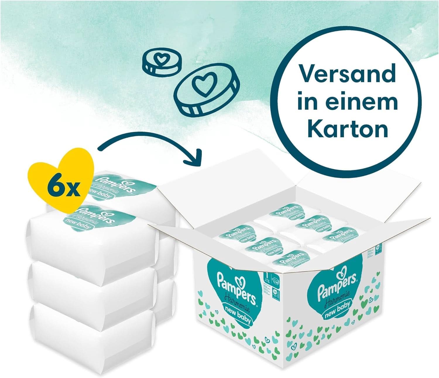 Pampers Harmonie Baby scutece mărimea 1, 180 scutece, 2Kg-5Kg Mama si Copilul Naty Shop