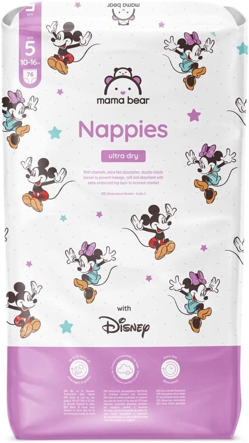 Značka Amazon: Mama Bear Disney Ultra Dry plenky, velikost 3 (4–9 kg) – měsíční krabička, bílá, počet 172 (2 balení po 86)