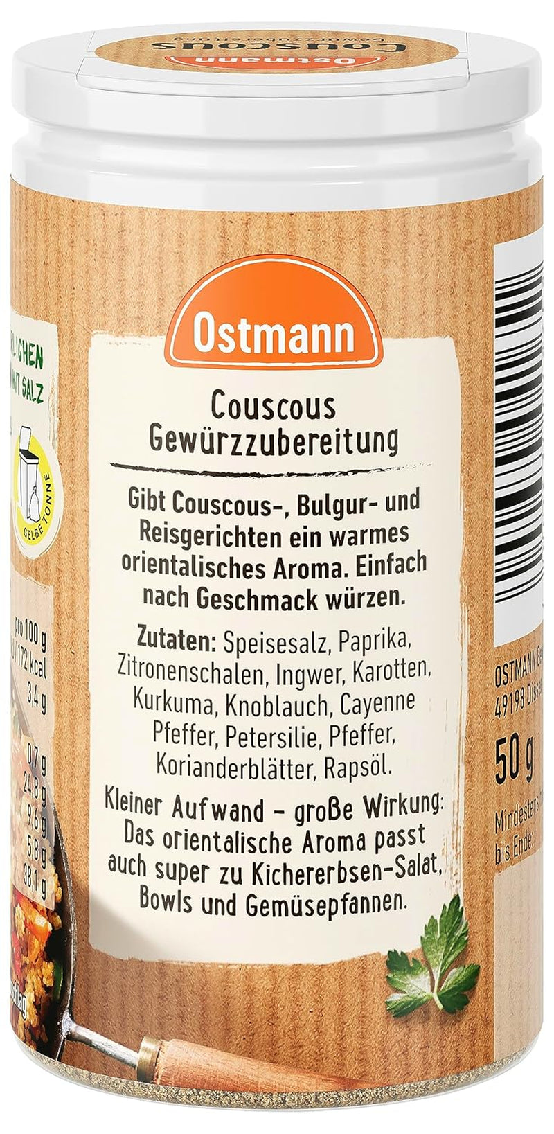 Ostmann Gewürze kuskus Gewürzzubereitung, 50 g (Verpackungsdesign kann deweichen)
