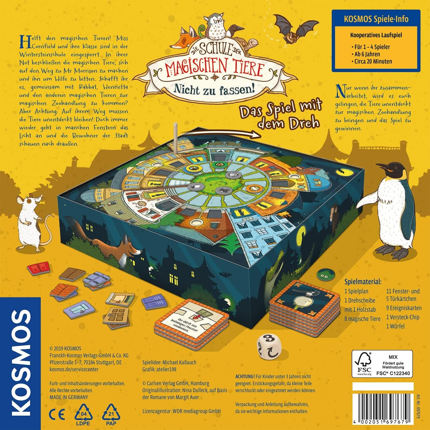 Kosmos 697679 Škola kouzelných zvířat Úžasné! Hra se zvláštním zvratem. 6+ kostková hra, kooperativní desková hra, rodinná hra, společenská hra