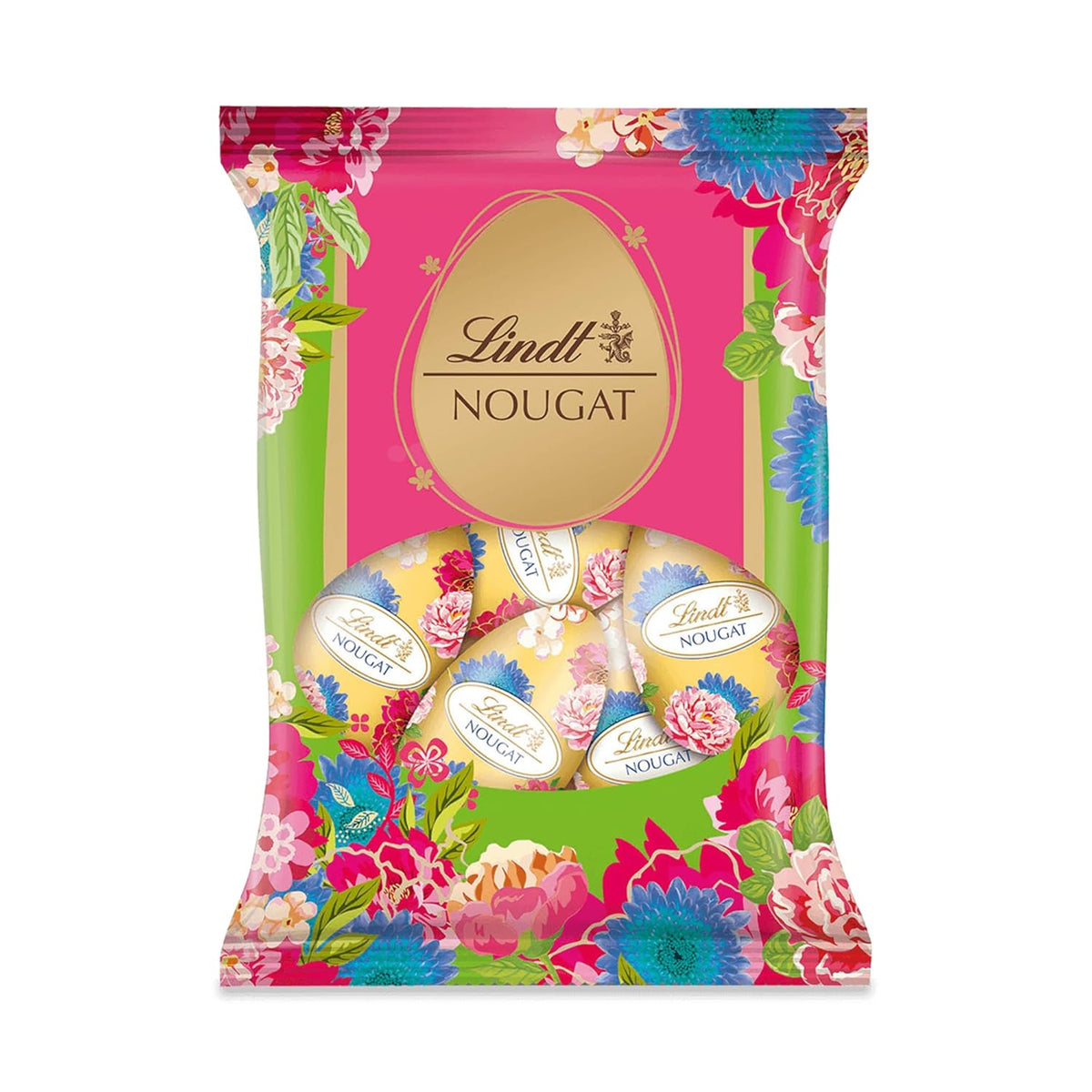 Vejce Lindt Nougat Edition Flower 90g | Nuga s alune v čokoládě s konečným mlékem | Jarní designové velikonoční vajíčka | Velikonoční čokoláda | Čokoládová vajíčka | Čokoládový dárek | Nápad na dárek