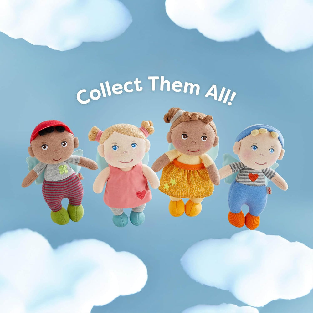 HABA Îngerul Păzitor Lore – Păpușă din material textil pufoasă (15 cm), cadou perfect de bun venit pentru bebeluși și copii mici – Lavabilă la 30 °C – 2011870001