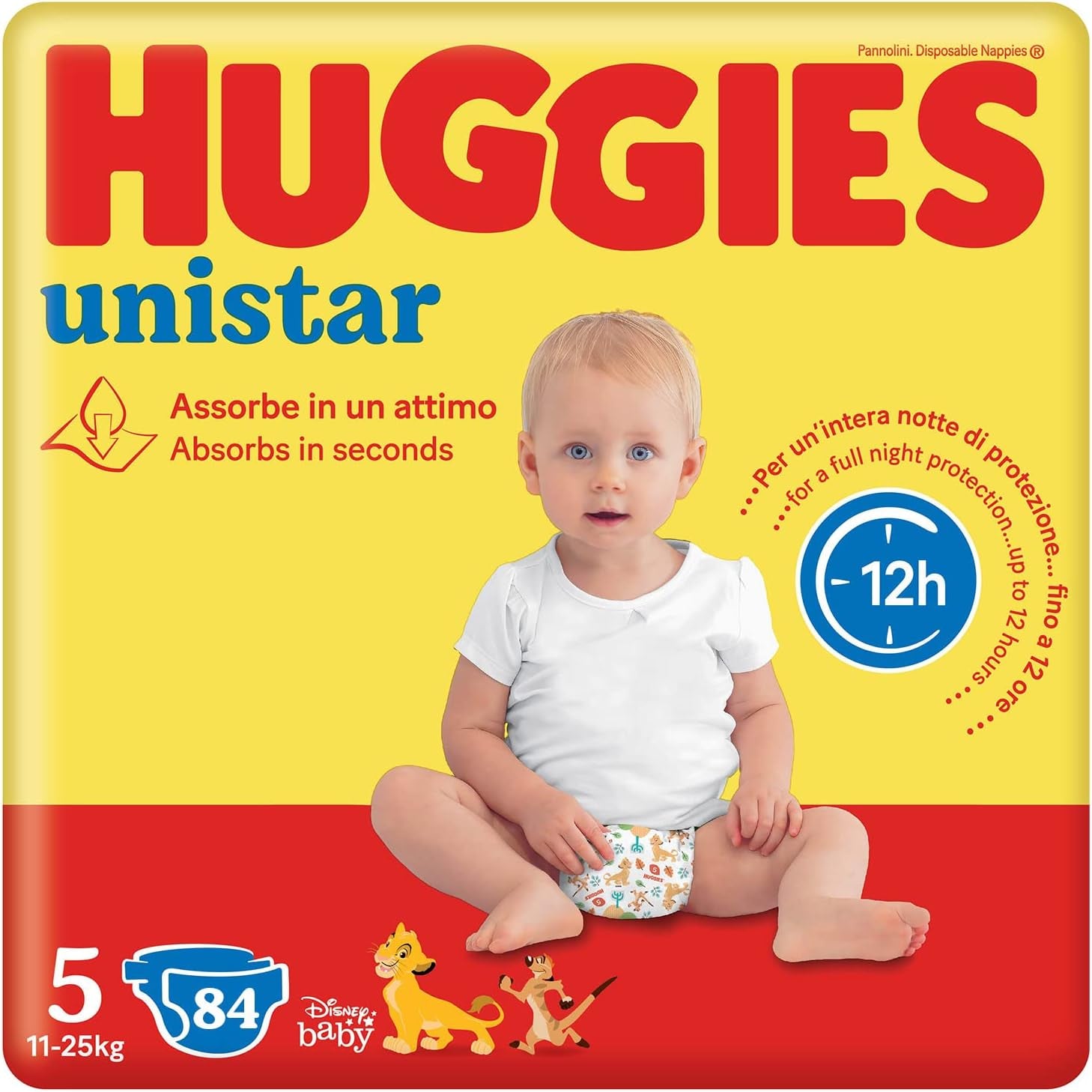 Pleny Huggies Unistar, velikost 4 (7-14 kg), balení 128 ks plen (základní)