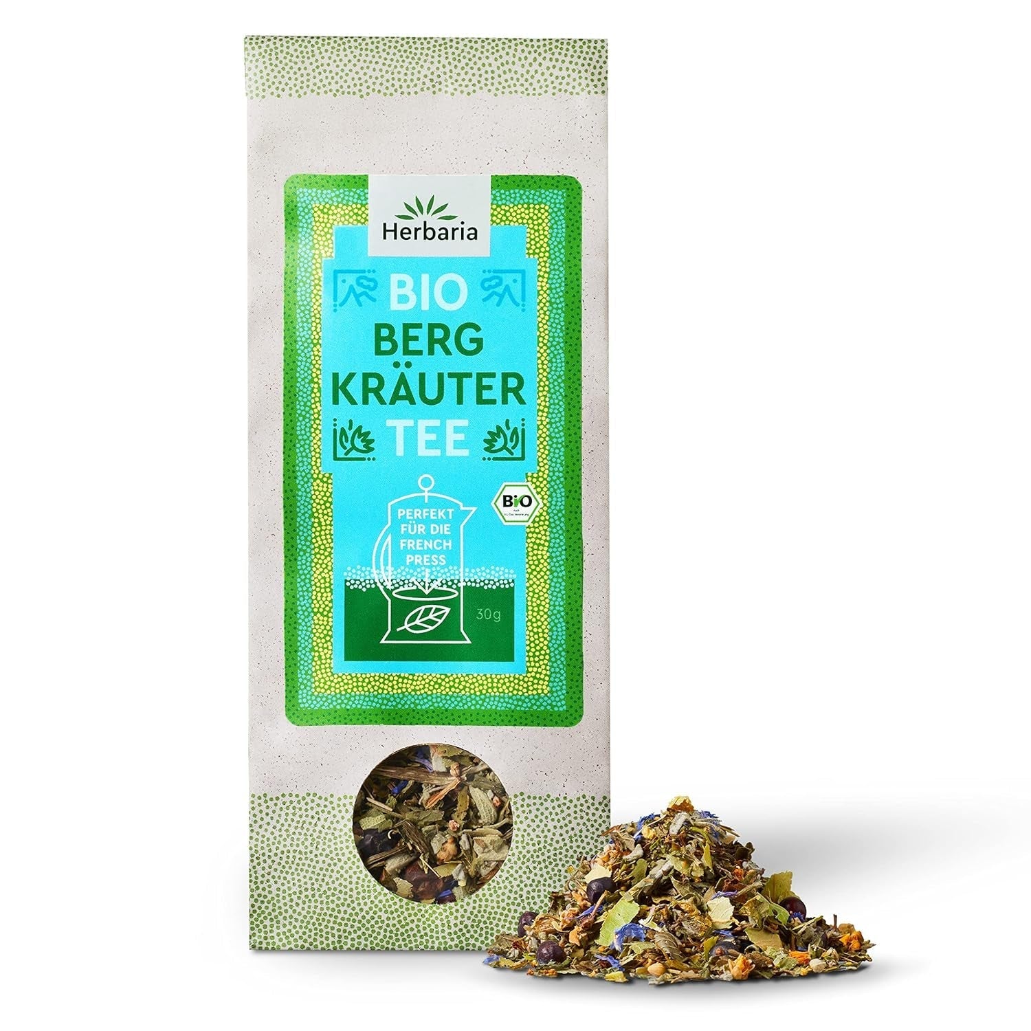 Amestec de ceai Herbaria trandafir-mentă bio 20 g - ceai din plante 100% bio - gust natural seducător și floral & numai ingrediente naturale - produs climatic neutru & ambalaj fără plastic