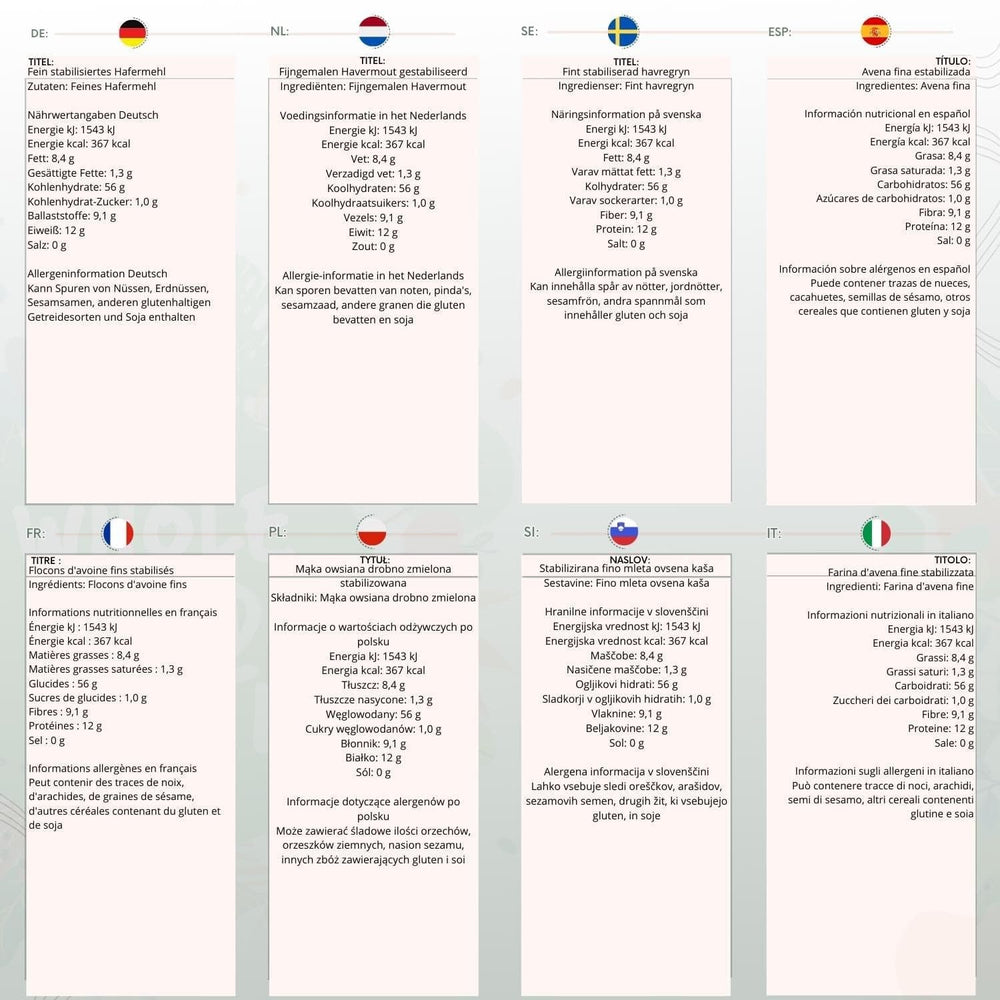 Ovesné vločky jemné - Bez GMO - Veganské - Bez mléka - Bez přidaného cukru 1kg Naty Shop Cereálie